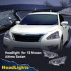 G-PLUS Headlights Assembly, Compatible with 2013 Nissan Altima Bumper Headlamps, Smoky Lens Chrome Housing Clear Reflector