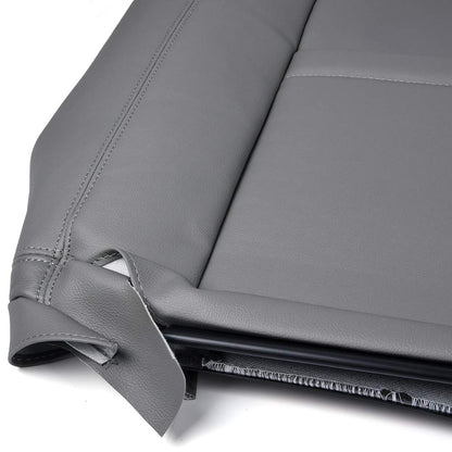 G-PLUS Pewter Gray Leather Seat Cover Compatible with Chevy Tahoe Suburban Silverado/GMC Yukon Sierra 2003 2004 2005 2006 Replacement Front Driver Passenger Top Bottom 4 PCS