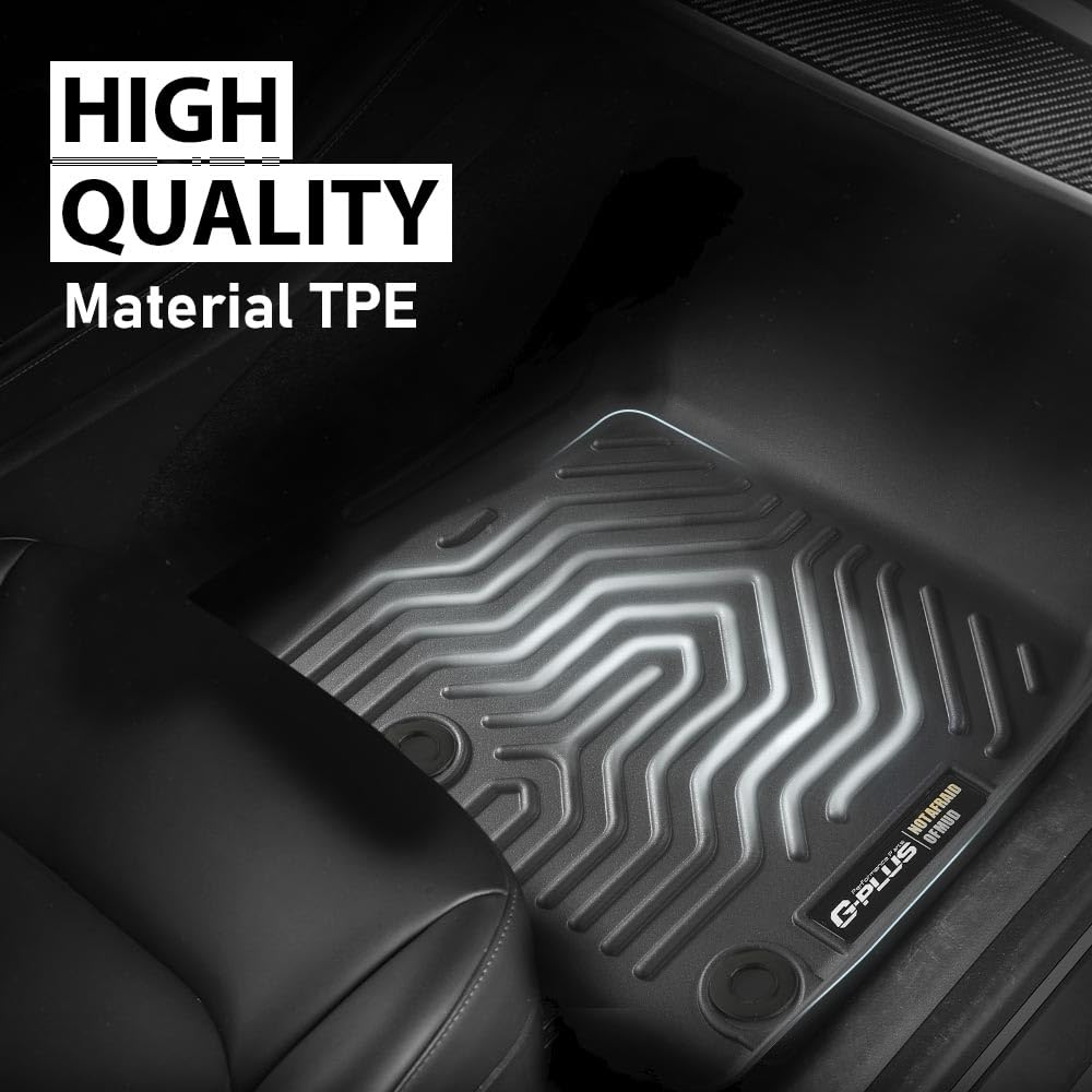 G-PLUS Floor Mats Fit for Nissan Rogue 2021-2025(No Sport Models) Floor Liners, TPE Custom Fit All Weather Full Cover Protection 1st & 2nd Row Car Mats Black
