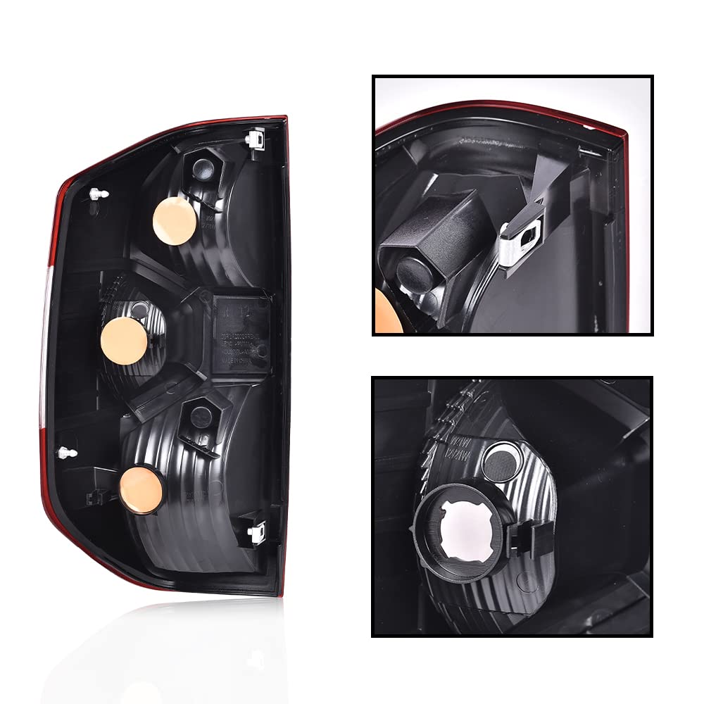 G-PLUS Tail Lights Compatible with Toyota Tundra Pickup Truck 2014 2015 2016 2017 2018 2019 2020 2021 Brake Lamps Left and Right Side Red Lens Chrome Housing 815500C100 Luces TraserasAssembly