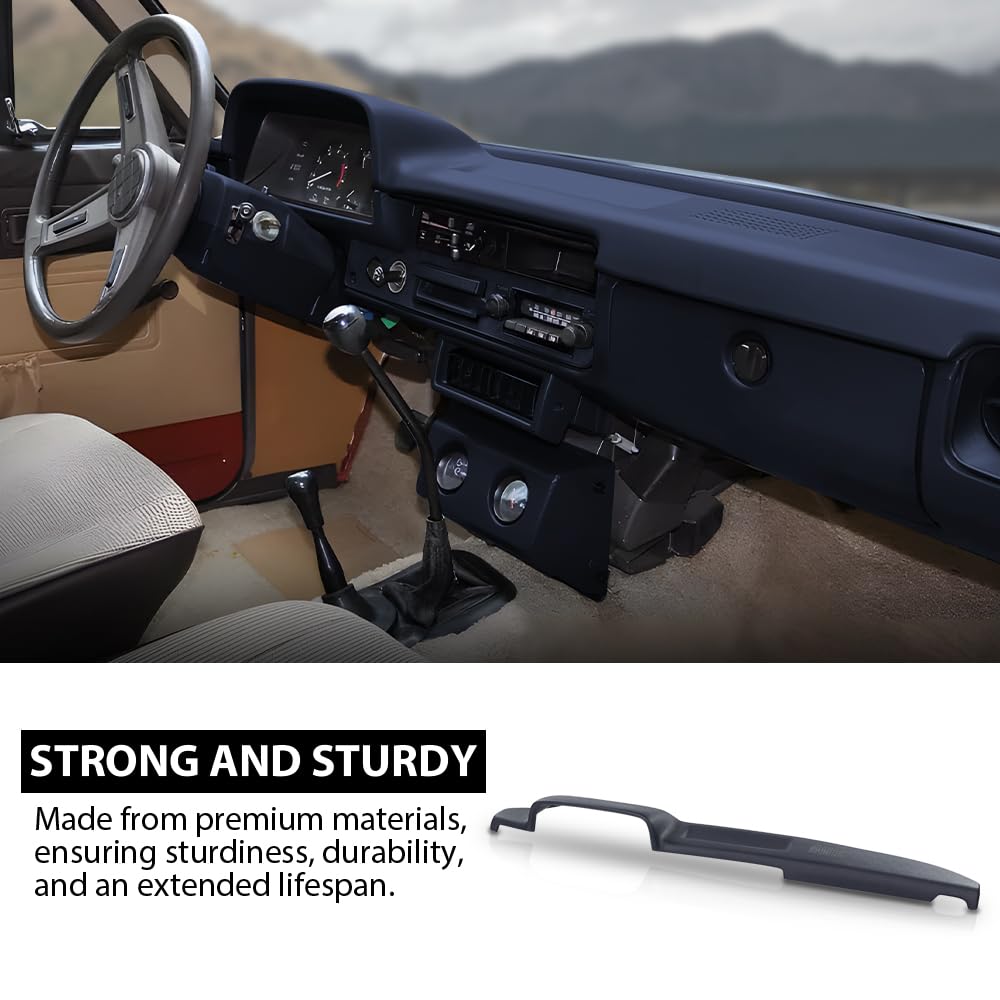G-PLUS TPE Dashboard Dash Cover Compatible with Toyota Pickup 1979-1983 w/o Side Window Defrost Only Dark Blue ABS