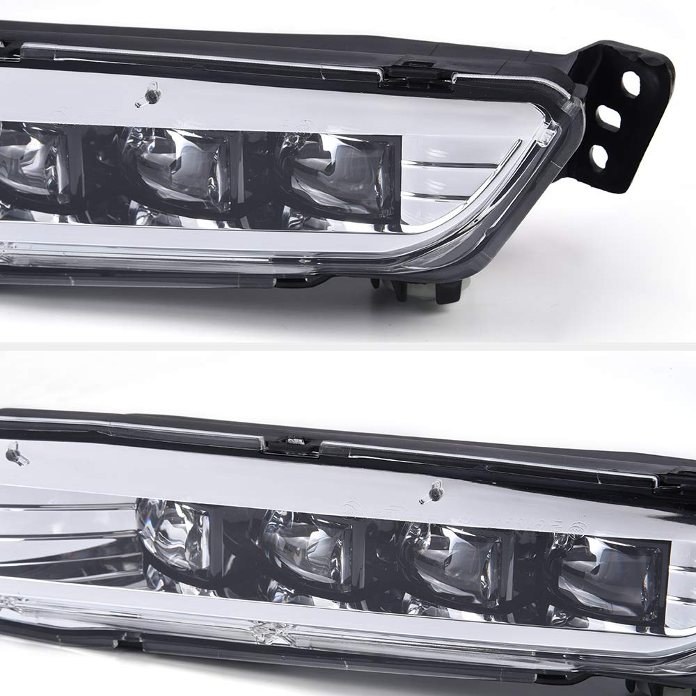 G-PLUS Front Bumper LED Fog Lights Compatible With 2018-2019 Honda Accord Sedan,Fog Lamp Daytime Running Light w/Bezel + Wiring Kit Left & Right Side