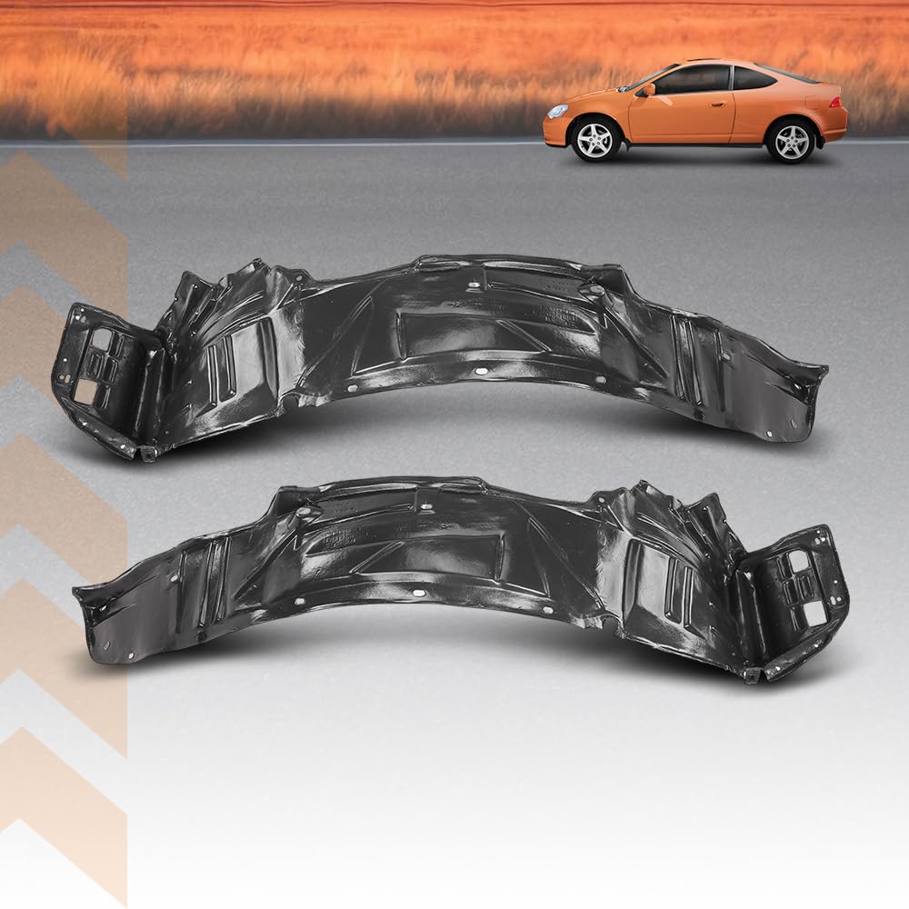 G-PLUS Front Fender Liner Set w/Clips Compatible with Acura RSX 2002-2004 AC1248105, AC1249105 Black