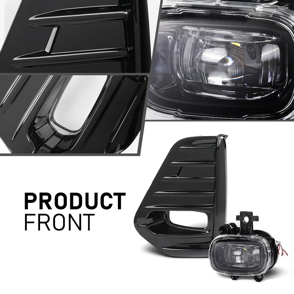 G-PLUS LED DRL Fog Lights Lamps W/Bezels Switch Harness Compatible with Nissan Kicks 2021-2023 261508995A, 261558995A, 269105RB0A, 622565RB0A, 622575RB0A Black