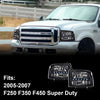 G-PLUS LED Headlights Assembly Compatible with Ford F250 F350 F450 F550 Super Duty 2005 2006 2007, Headlamps DRL BAR Point Style Clear Lens Black Housing Clear Reflector,faros delanteros