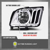 G-PLUS LED DRL Headlights, Compatible with Ford Mustang 2005 2006 2007 2008 2009 Bumper Headlamps, Clear Lens Chrome Housing Amber Reflector,faros delanteros