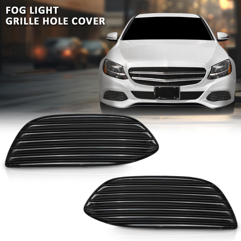 G-PLUS Fog Light Cover Grille Hole Left+Right Compatible with Benz W205 C300 C350e C400 2015-2017,Fit Benz W205 C43 C450 C63 AMG 2016-2017 2058851523