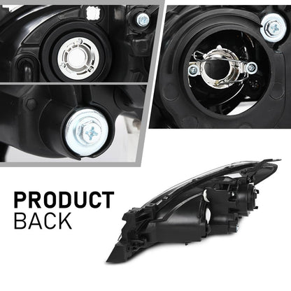G-PLUS Projector Headlights Headlamps Fit Mazda 3 4-Door Sedan 2004-2009 NOT Fit Hatchback Models, Not Fit Factory HID Models Clear Lens Black Housing Clear Reflector,faros delanteros