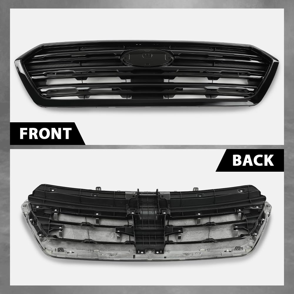 G-PLUS Front Bumper Grill Grille Compatible with Subaru Outback 2015-2017 Glossy Black 91121AL05A