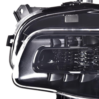 G-PLUS One Left Driver Side Headlight Compatible with Jeep Cherokee Trailhawk 2014-2016 Headlamp w/Bulbs Halogen Clear Lens Black Housing Amber Reflector Bumper Headlamps,faros delanteros