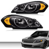 G-PLUS LED Headlights Assembly Fit Chevy Monte Carlo 2006 2007/Chevy Impala 2006-2013/Chevy Impala Limited 2014-2016 DRL Corner Headlamps Clear Lens Black Housing Amber Reflector,faros delanteros