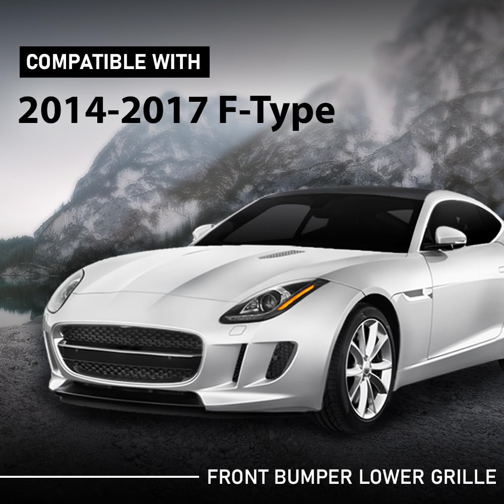 G-PLUS Front Bumper Grille Grill Compatible with Jaguar F-Type 2014-2017 Replacement for T2R2860
