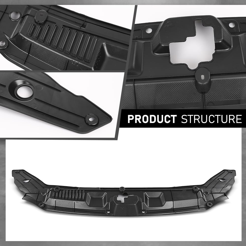 Upper Radiator Support Cover Air Intake Top Cover Panel Compatible with Toyota Highlander 2020-2024 532950E120 Black PP