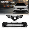 G-PLUS Front Bumper Upper & Lower Grille Black Trim Compatible with Toyota Camry LE XLE 2018-2020 5310106A70