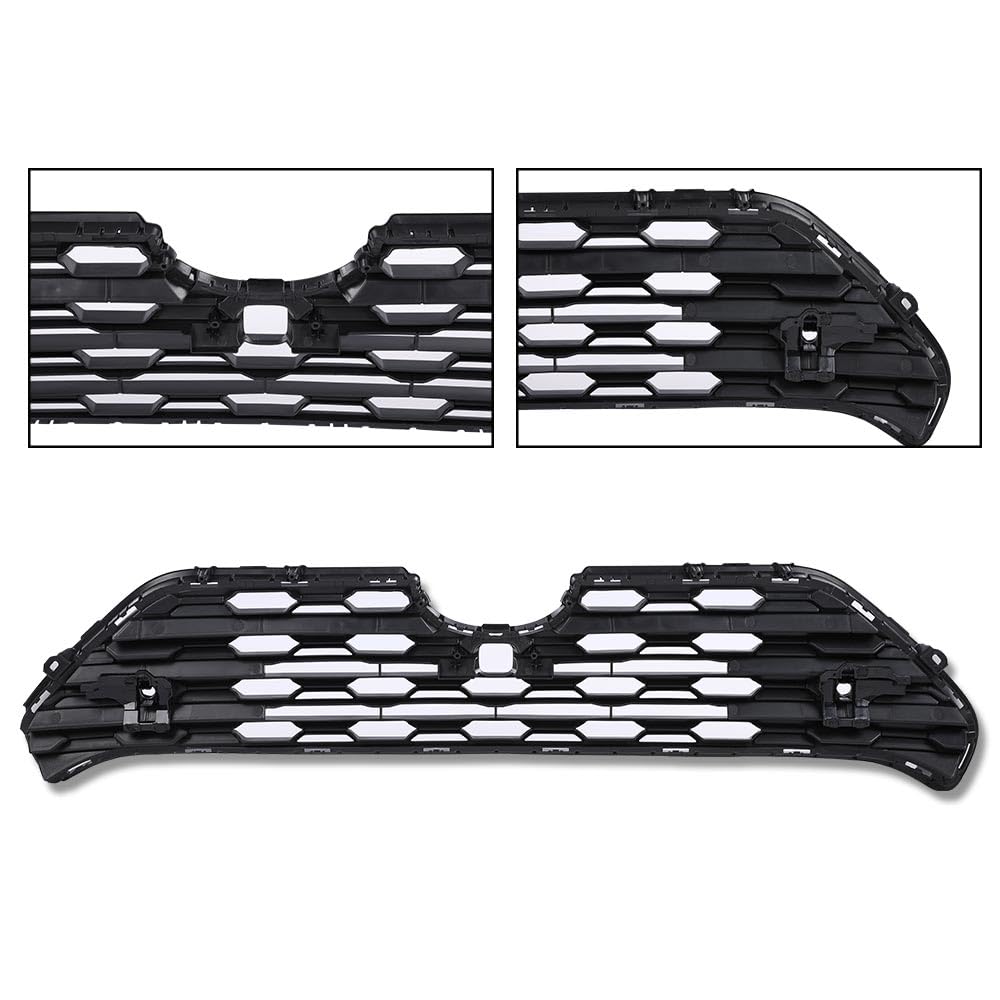 G-PLUS Front Center Bumper Grille with Radar Holes (Black) Compatible with Toyota RAV4 2019 2020 2021 2022 TO1200439, 531120R130