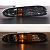G-PLUS GPLUS Front Bumper Signal Lights Compatible With 1990-1997 Mazda MX-5 Miata,Driver & Passenger Side Bumper Mounted Marker Signal Parking Light (Smoky lens Chrome Housing Amber Reflector)