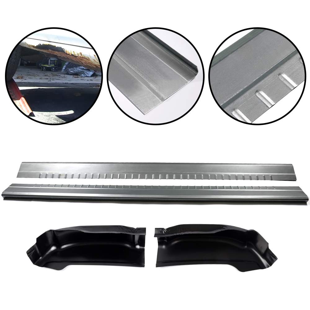 Replacement For Chevy Silverado GMC Sierra 1999-2007 4 Door Extended Cab Inner & Outer Rocker Panels Protector And Cab Corners Kit Replacement 1 Pair