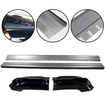 Replacement For Chevy Silverado GMC Sierra 1999-2007 4 Door Extended Cab Inner & Outer Rocker Panels Protector And Cab Corners Kit Replacement 1 Pair