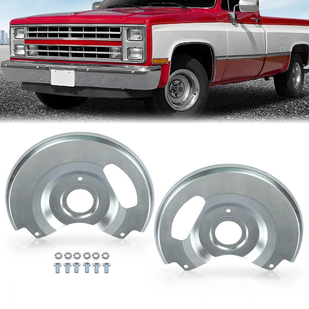 G-PLUS New Disc Brake Dust Shields,Backing Plates Compatible with Chevy C10 /C1500 Trucks and Suburbans 1971-1987, Fit GMC C15 / C1500 Trucks and Suburbans 1971-1987