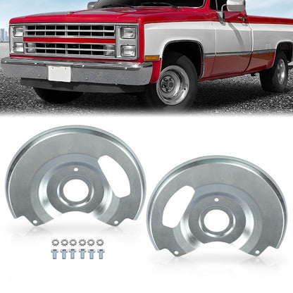 G-PLUS New Disc Brake Dust Shields,Backing Plates Compatible with Chevy C10 /C1500 Trucks and Suburbans 1971-1987, Fit GMC C15 / C1500 Trucks and Suburbans 1971-1987