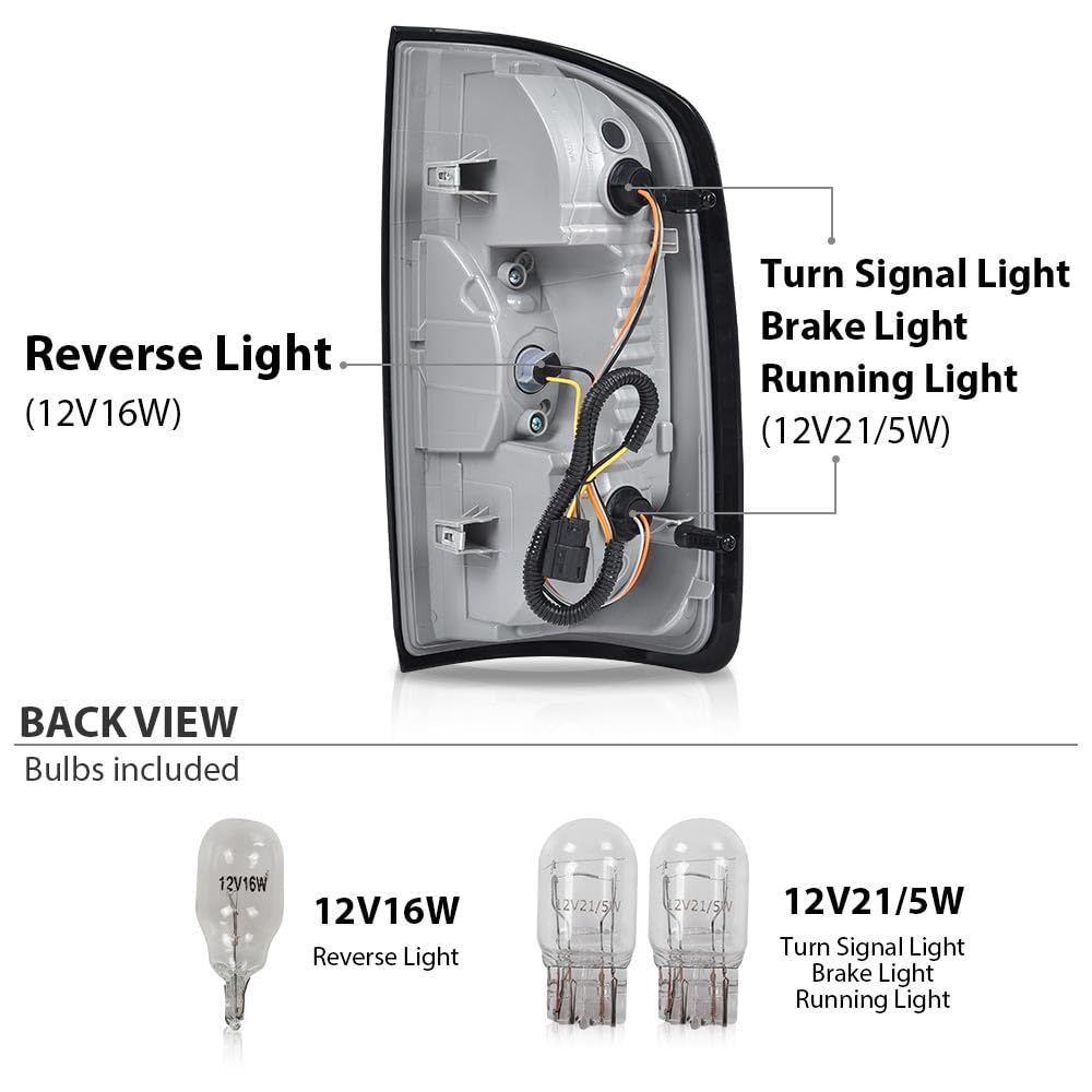 G-PLUS Tail Lights 1 Pair w/Bulbs Compatible with GMC Canyon 2015-2022 (submodel: All Terrain，Denali，Base, SL, SLE, SLT，AT4, Elevation, Elevation Standard) Luces Traseras Rear Brake Lamps Assembly
