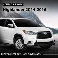 G-PLUS Front Bumper Tow Hook Cover 2PCS for Toyota Highlander 2014-2016 Front View