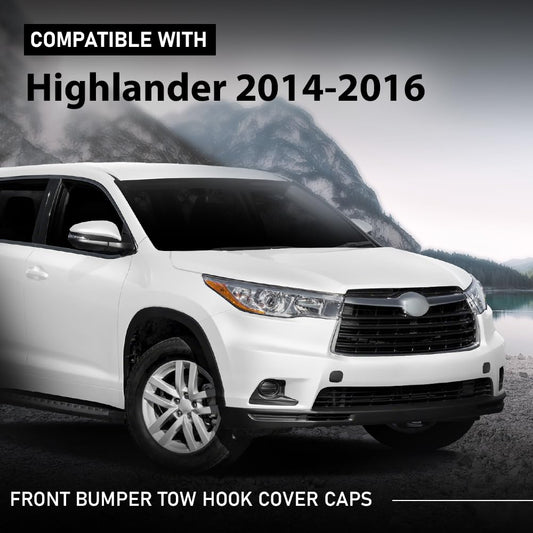 G-PLUS Front Bumper Tow Hook Cover Cap 2pcs Compatible with Toyota Highlander 2014-2016 2 Pcs 521270E926