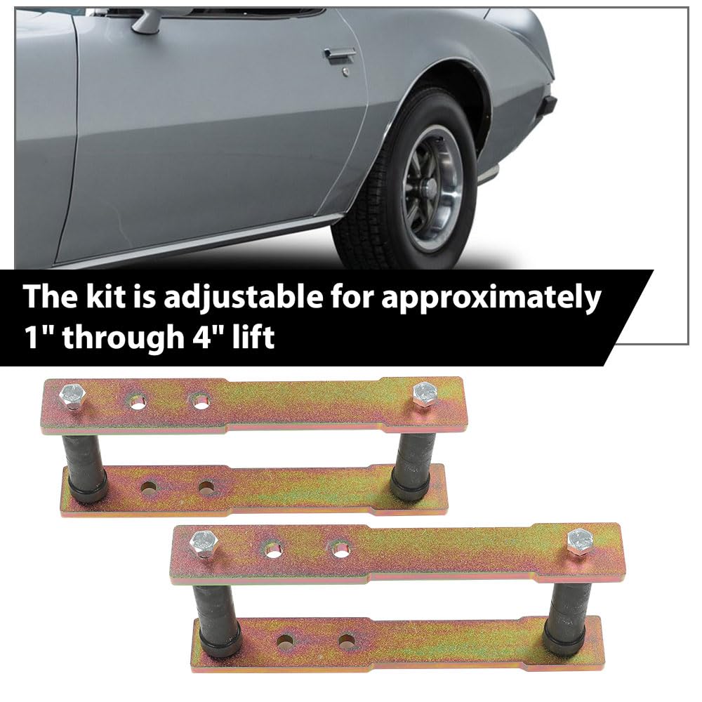G-PLUS Adjustable 1" to 4" Rear Leaf Spring Shackle Lift Kit Compatible with Dodge Dart 1963-1976/ Demon 1971-1972/Lancer 1961-1962, Fit Plymouth Barracuda 1964-1969/ Valiant 1960-1976 SK-5005