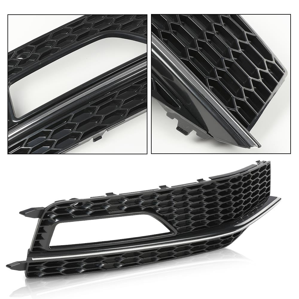 G-PLUS Fog Light Lamp Chrome Cover Bezel Left Side Compatible with Audi A4 S-line S4 2013-2015/ Only fit for S-line bumpers/Not fit Standard bumpers 8K0807681L, 8K0807681N