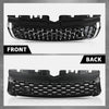 G-PLUS Front Upper Grille Vent Grill with Chrome Trim Compatible with Land Rover Range Rover Evoque 2010-2018 Glossy Black