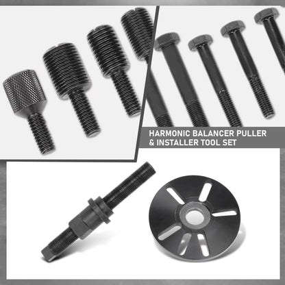 G-PLUS Harmonic Balancer Puller Removal & Install Tool Set Flywheel Crankshaft Kit 45 Steel Black