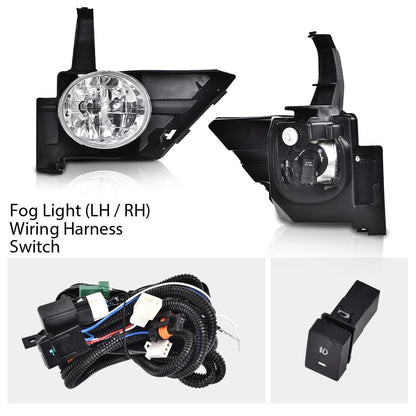 G-PLUS Pair Bumper Fog Lights Compatible with Honda CR-V models only 2005-2006 Driver & Passenger Side Fog Lamps Assemblies Clear Bumper Driving Fog Lights HO2591104