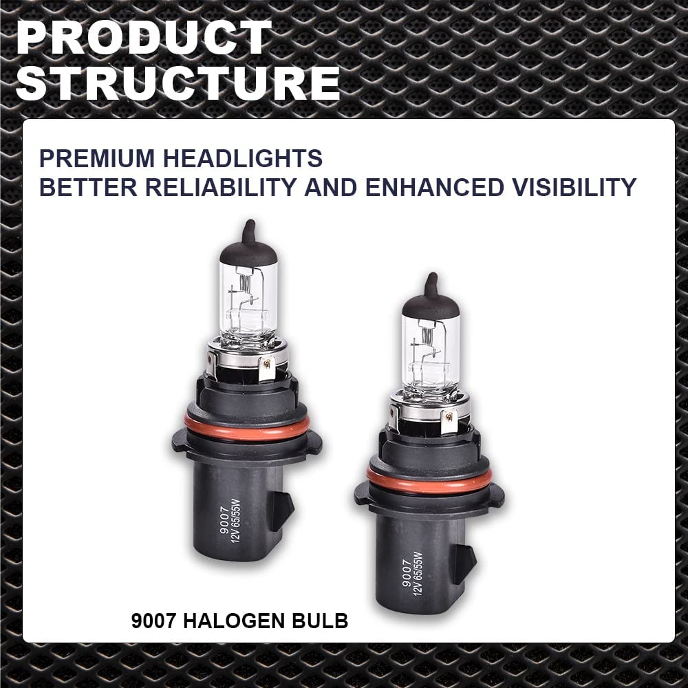 G-PLUS Headlights w/Bulbs, Fit Ford 1998-2003 F150/Fit 1997-2002 Expedition Bumper Headlamps, Clear Lens Chrome Housing Clear Reflector Left & RightBumper Headlamps,faros delanteros