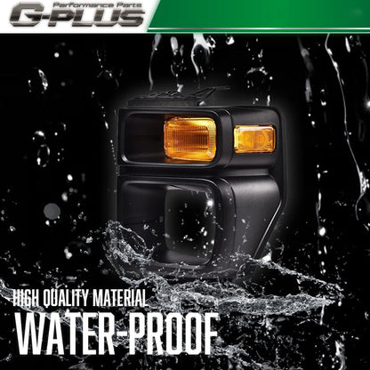 G-PLUS Headlight Trim Bezel with Parking Turn Signal Light, Compatible With 08-14 Ford E150/08-14 Ford E250/08-19 Ford E350 (Driver Side (Left))