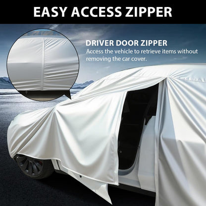 Car Cover Waterproof All Weather For Universal SUV,Full Exterior Cover with Door Zipper and Cotton Lining,Outdoor Rain Sun Snow UV Protection, Indoor Dust and Scratch Resistant YL (187*75*69 inch)