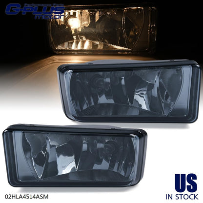 G-PLUS Headlights & Fog Lights Compatible with Chevy Silverado 1500 2007-2013/2500 3500 2500HD 3500HD 2007-2014 (Smoky Lens Clear Housing Amber Reflector Headlights + Fog Lights)
