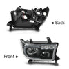 G-PLUS LED DRL Headlights Compatible with Toyota Tundra 2007-2013,Fit2008-2017 Toyota Sequoia Headlamps Assembly Clear Lens Black Housing Clear Reflector Left & Right,faros delanteros