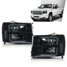 G-PLUS LED Headlights for GMC Sierra 1500 2500HD 3500HD 2007-2014 Smoke Black Clear Product Specifications