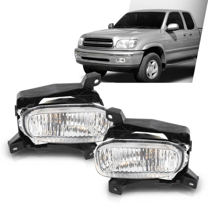 G-PLUS Fog Lights w/Bulbs Driver and Passenger Side Pair Clear Fit Toyota Tundra (submodel: Base, Limited, SR5) 2000 2001 2002 2003 2004 2005 2006 812100C010 812200C010 TO2593102 TO2592102