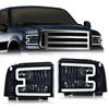G-PLUS LED Headlights Compatible with Ford F250 F350 F450 F550 Super Duty 2005-2007 DRL BAR Headlamps Smoky Lens Black Housing Clear Reflector,faros delanteros