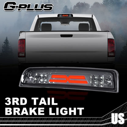 G-PLUS 3D LED Bar Truck Third 3rd Tail X Brake Light Compatible With 2009-2010 Dodge Ram 1500 2011-2017 Ram 1500 2500 3500 55372082AE 55372082AF High Mount Stop light