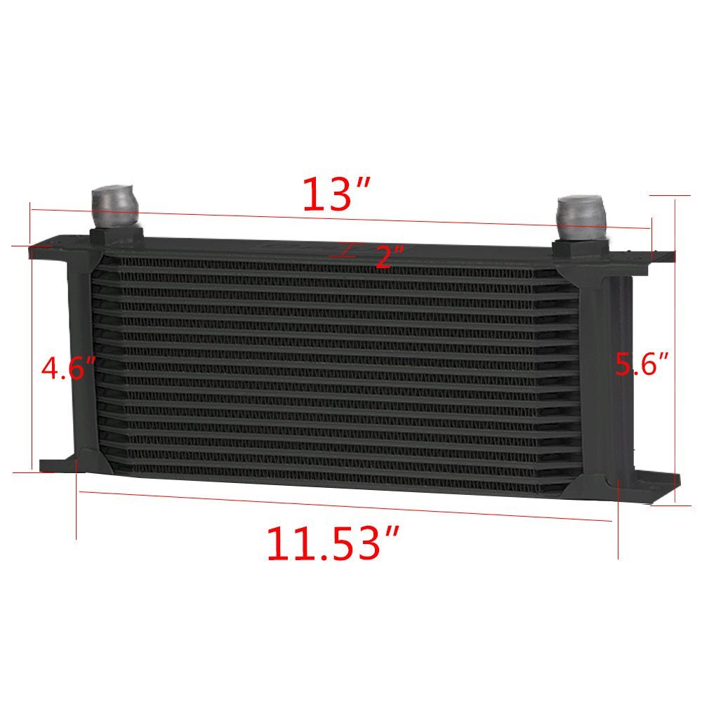 G-PLUS Oil Cooler Kit for Universal AN10 Oil Filter Relocation Silver Front View
