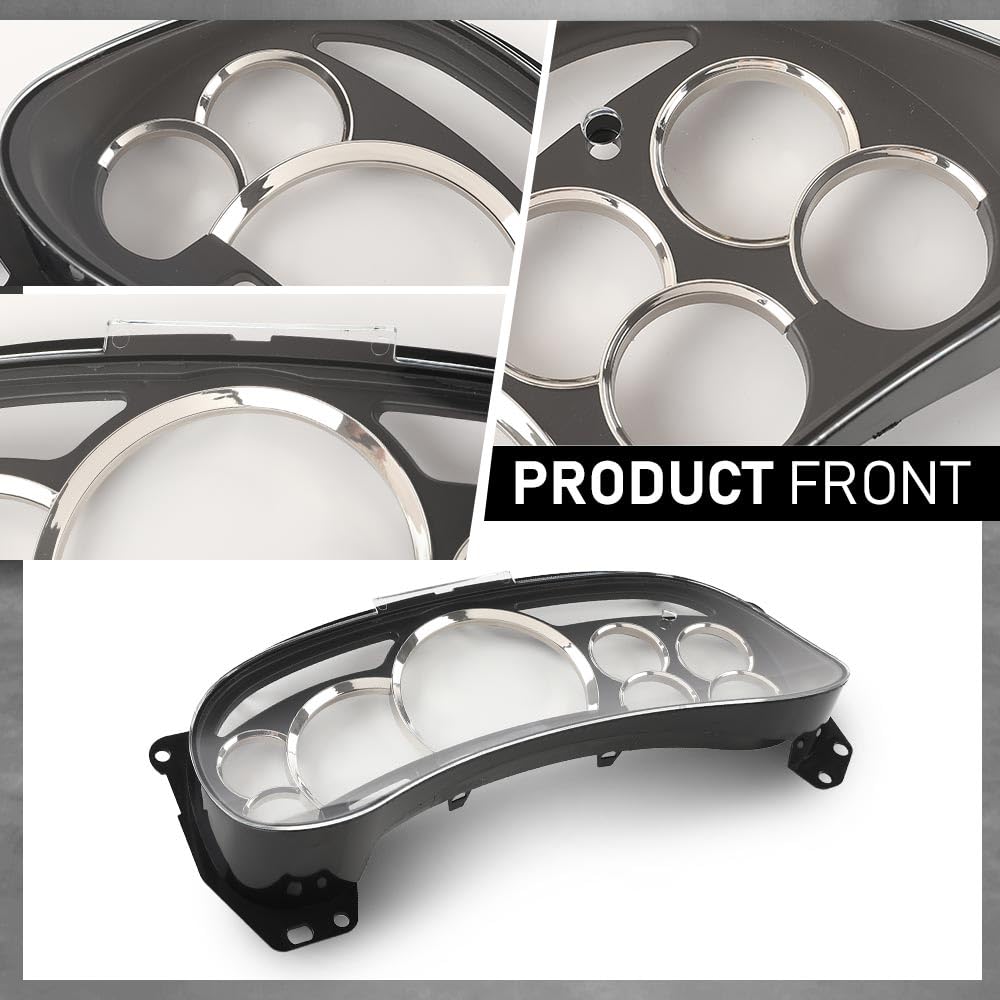 G-PLUS Gauge Cluster Lens Cover Chrome Rings Compatible with Chevy Silverado Avalanche Tahoe GMC Sierra Yukon Suburban 2003-2006