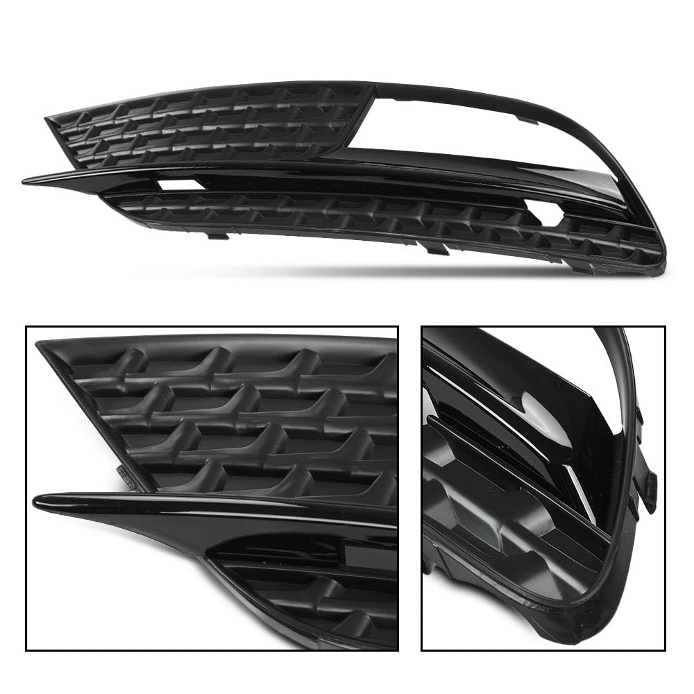 G-PLUS Front Bumper Lower Fog Light Grille Cover Grill Panel Pair Compatible with Audi A5 2012-2016/Fits Audi A5 Quattro 2012-2016/ Not fit for S5/ RS5/ A5 S-Line