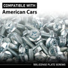 G-PLUS 100 License Plate Screws Compatible with Most Vehicles,#14x 3/4" (#1620), Hex/Phillips/Flat
