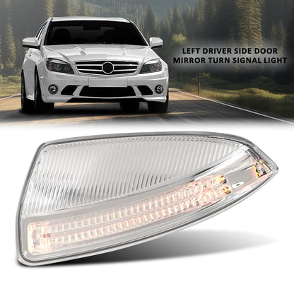 G-PLUS Left Door Side Mirror Turn Indicator Signal Light, Compatible with Benz C250 Sedan 2012-2014/ C63 AMG Sedan 2012-2015, Fit Benz C300 C350 C63 AMG 2008-2012, Driver Side, 2048200721