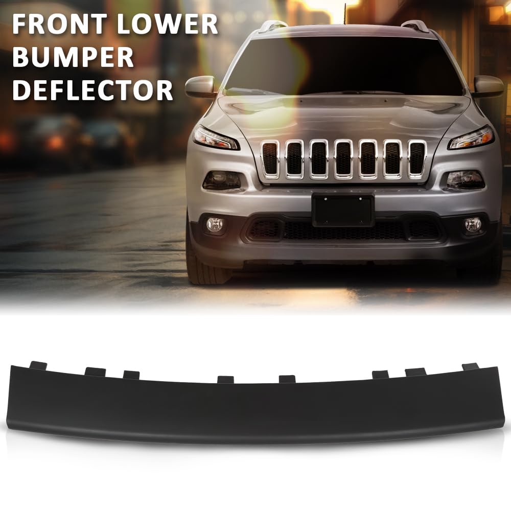 G-PLUS Front Lower Bumper Deflector Compatible with Jeep Cherokee 2016-2018 Black CH1044133, 191275369357