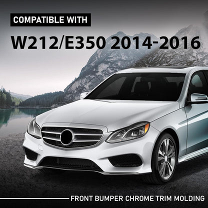 G-PLUS Front Right Bumper Lower Chrome Molding Compatible with Benz E350 4Matic / Base Coupe 2014 Fit Benz E550 Base 2014-2017 2078850874, MB1047131 Silver