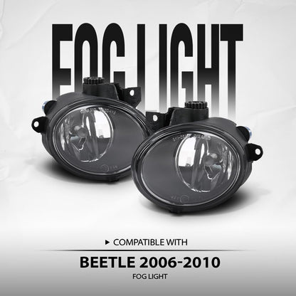 G-PLUS Pair Fog Lamp Light with Bulb Compatible with VW Beetle 2006-2010 1C0941699E, 1C0941700E Black