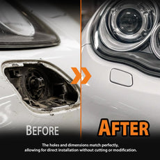 G-PLUS Headlight Washer Cover Right for Porsche Panamera 2014-2016 Primered Black Close-up View
